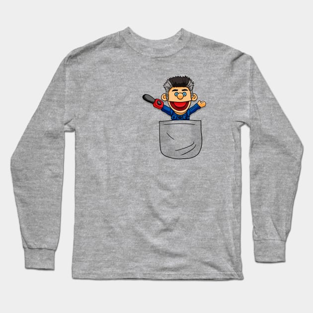 Ashy Slashy Pocket Long Sleeve T-Shirt by CCDesign